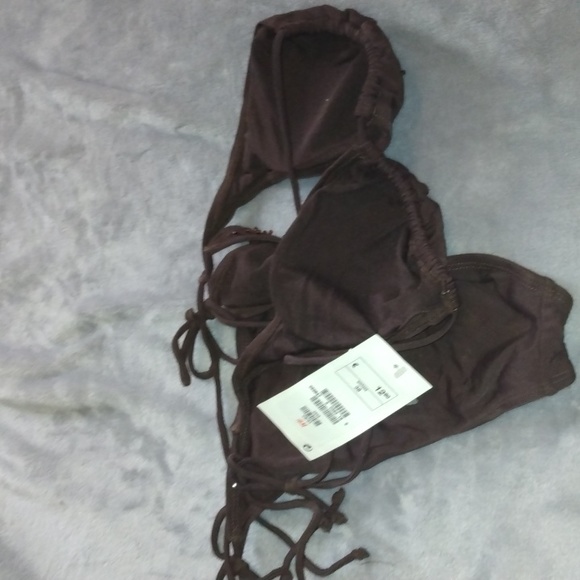 H&M women's brown beaded bikini top and bottom size 8 swimwear New - Picture 9 of 13